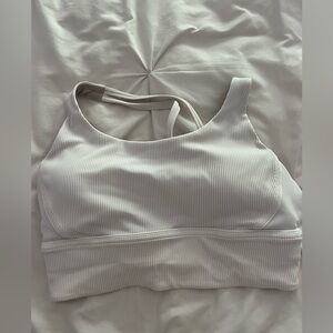 Women's Lululemon White Ribbed Sports Bra